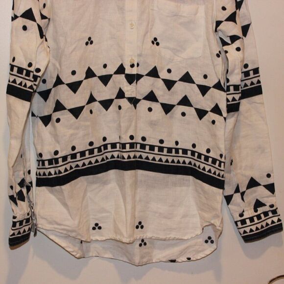 J. Crew printed linen Popover lBlouse Women's Size XS - Picture 5 of 11